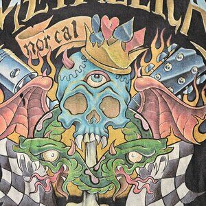 Metallica Vintage Nor Cal T-Shirt Medium Black Double Sided Hanes Heavyweight